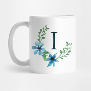 Floral Monogram I Pretty Blue Flowers Mug